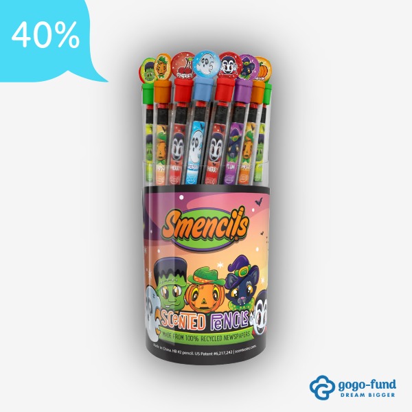 Spooky Halloween Smencils bucket filled with scented pencils in Halloween designs.