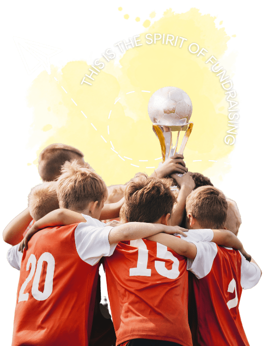 Image of a youth team sports winning a trophy following a successful fundraiser