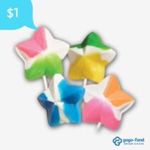 Yummy Stars Lollipops close up