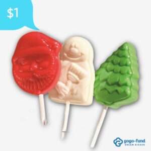 Merry Pops Christmas lollipops close up