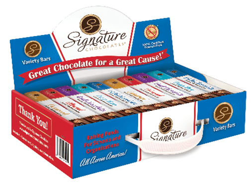 Box of $1 Signature Variety Pack fundraising products, ideal for school and team fundraisers