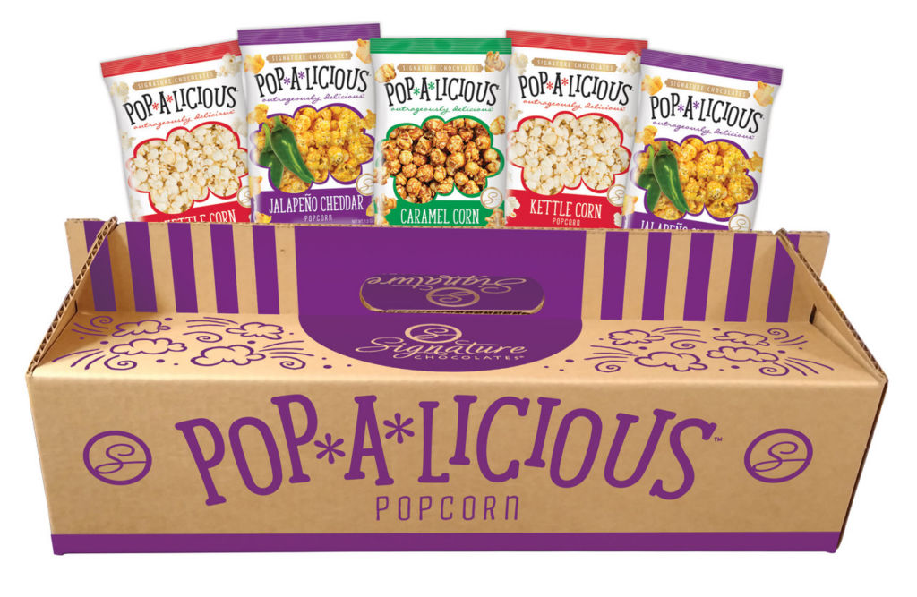 Bags of $1 Signature Pop-A-Licious Popcorn, a fun and affordable fundraising product for teams and organizations