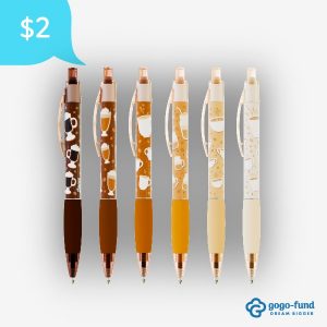 Single Coffee Smen pen with brown barrel and coffee‑themed design, featuring a scented tip and smooth black‑ink writing point.
