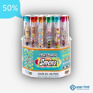 Fruit Punch Smens bucket filled with scented pens in a colorful display container.